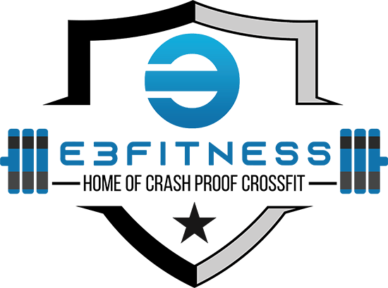 E3 Fitness, Home of Crash Proof CrossFit Logo
